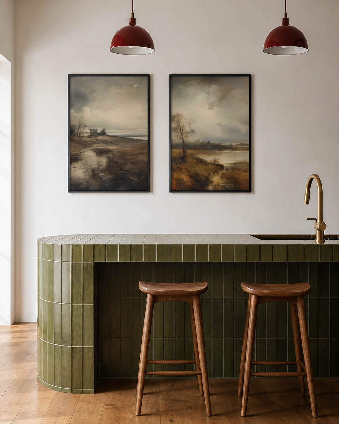 Rustige landschapstonen Posterset