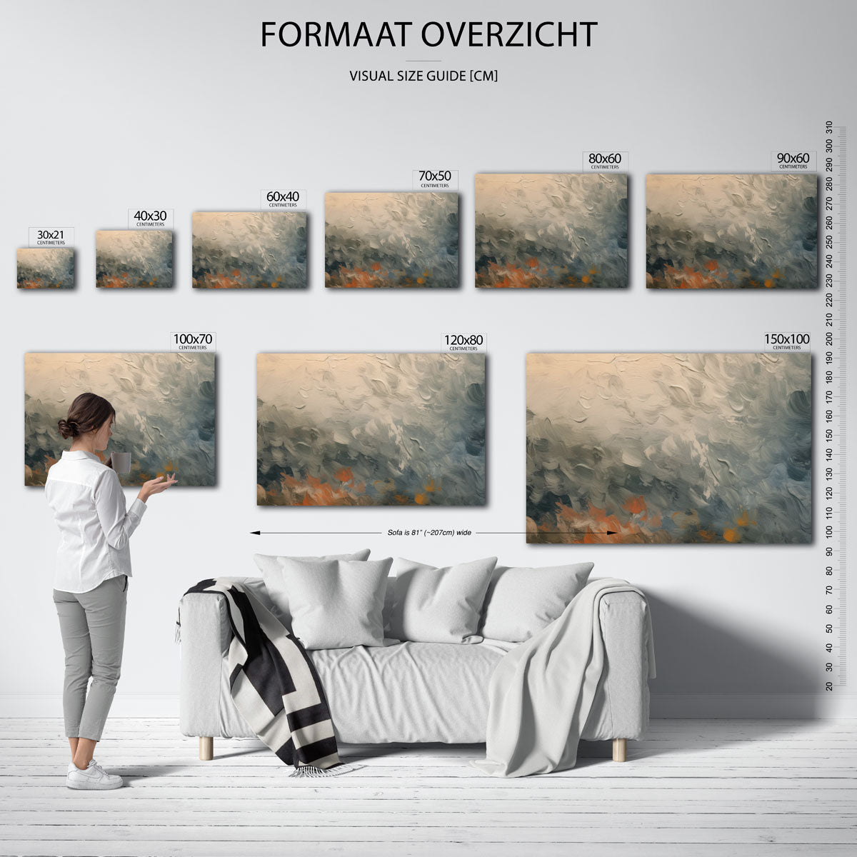 Abstracte wolken en golven Poster