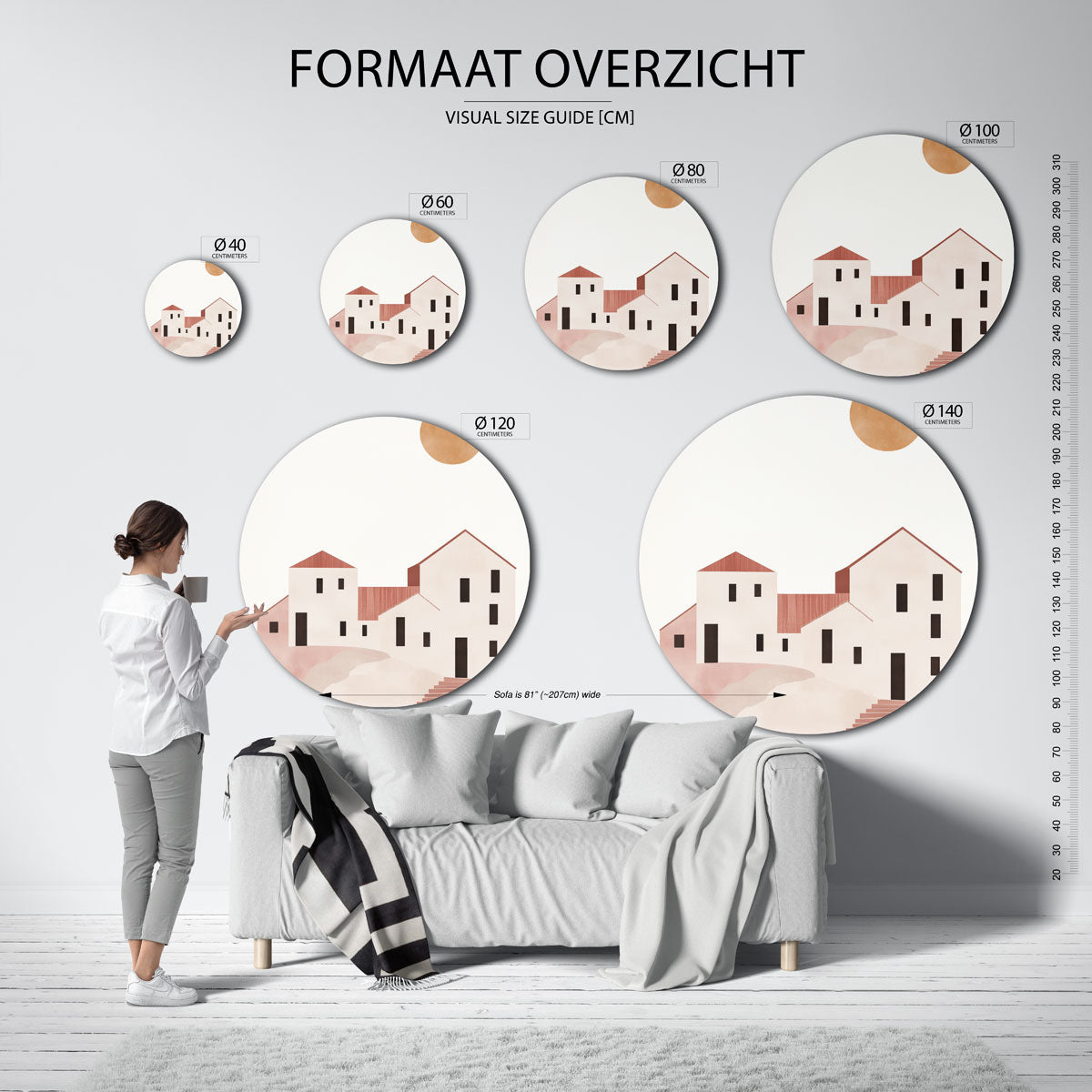 Minimalistische gebouwen Muurcirkel