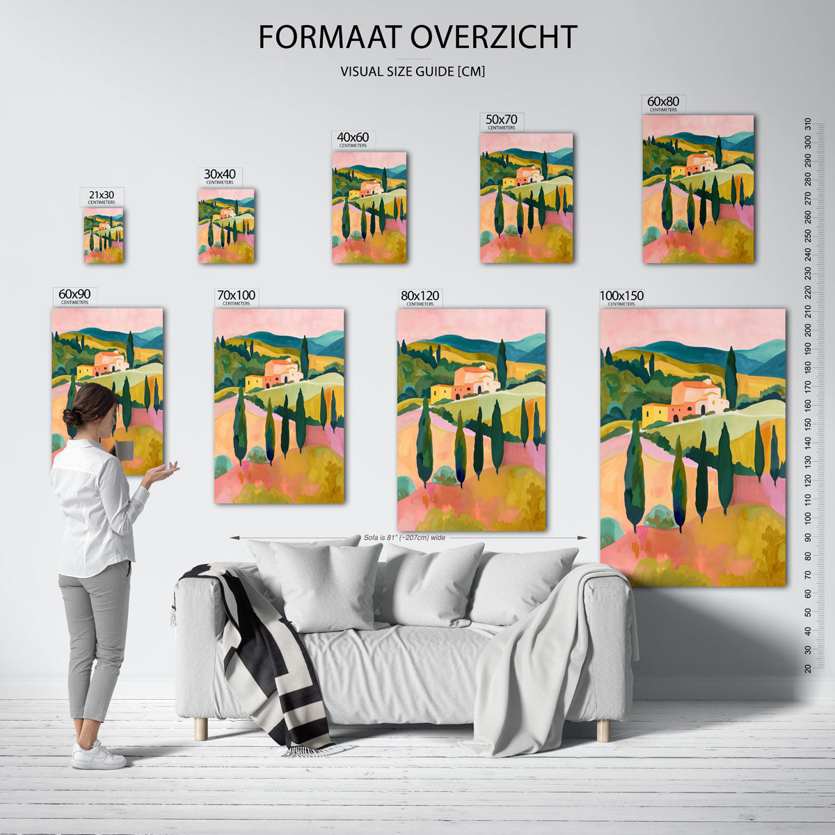 Landschap met cipressen Poster