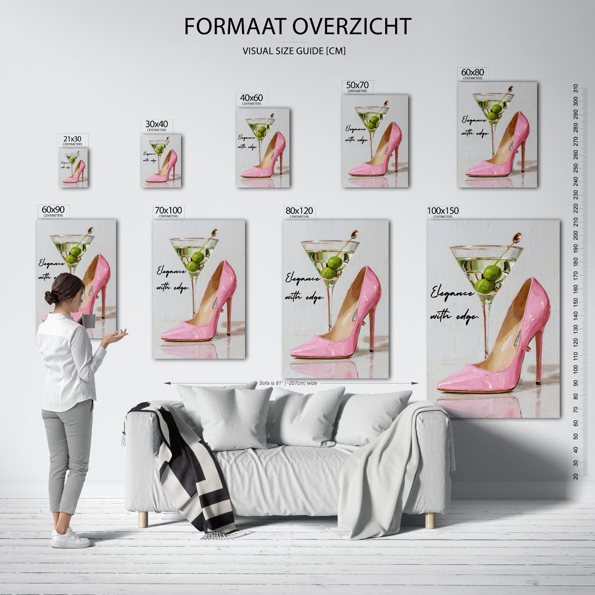 Martini en roze pump Poster