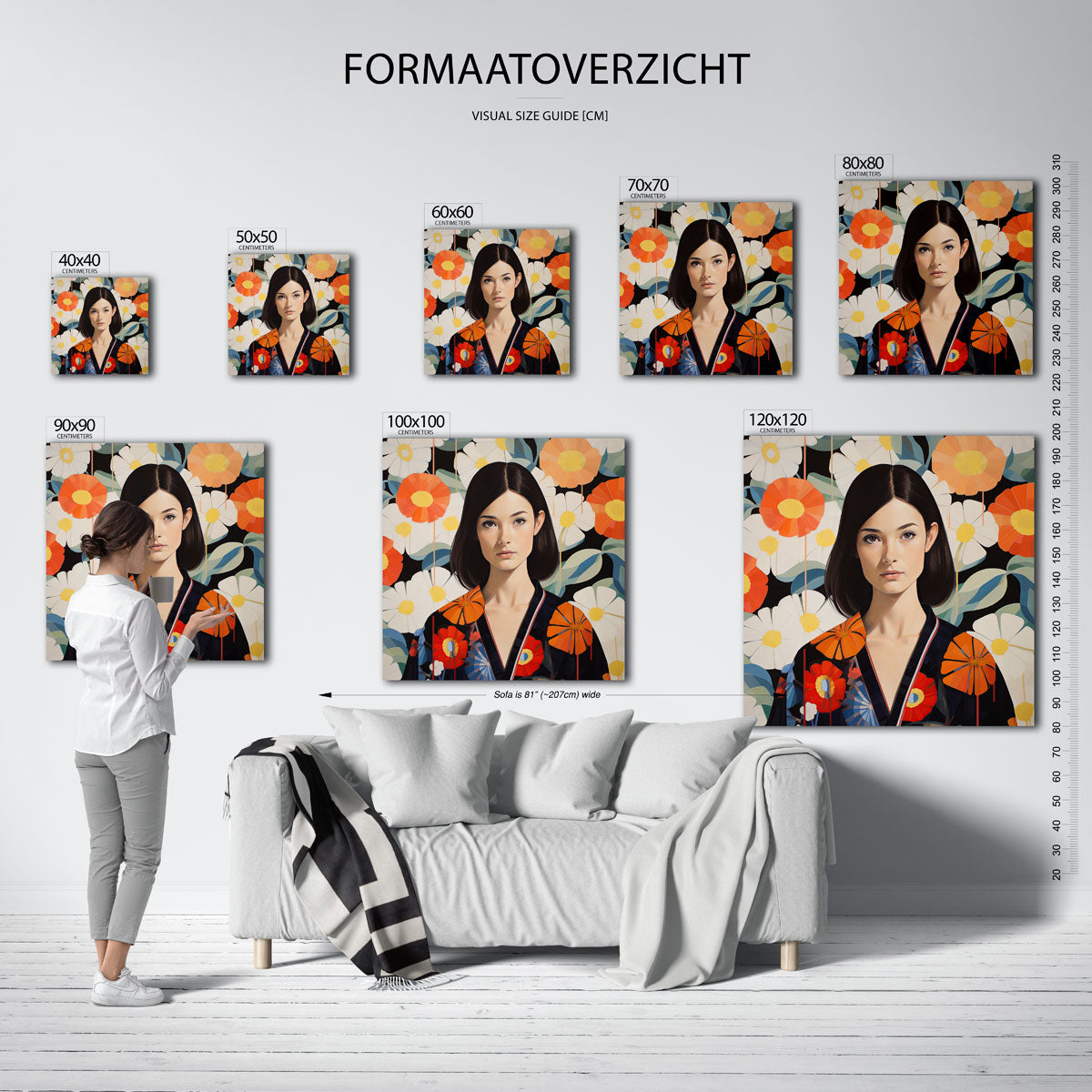 Vrouw met bloemen Poster