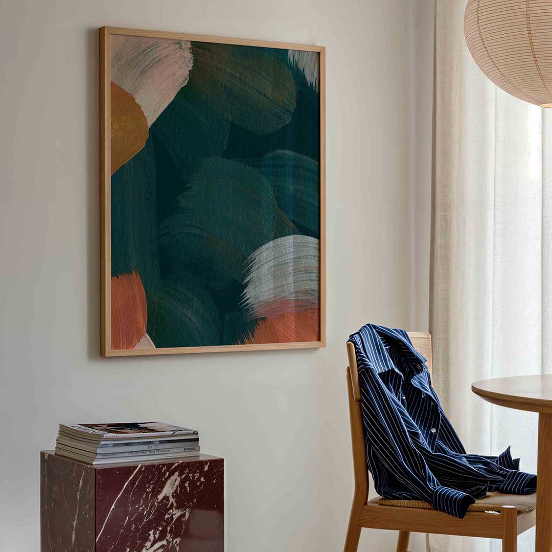 Abstracte penseelstreken Poster