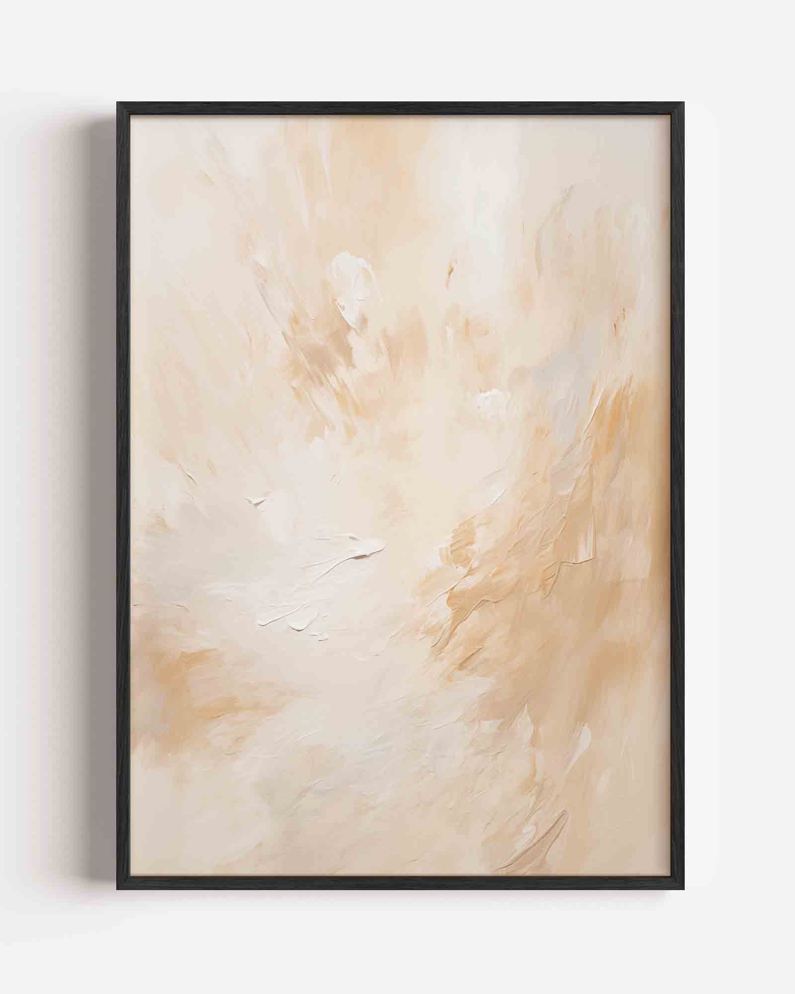 Beige en witte abstracte Poster