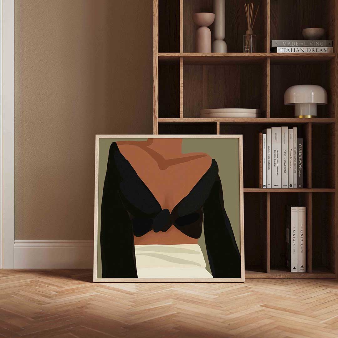 Vrouw in zwarte top Poster