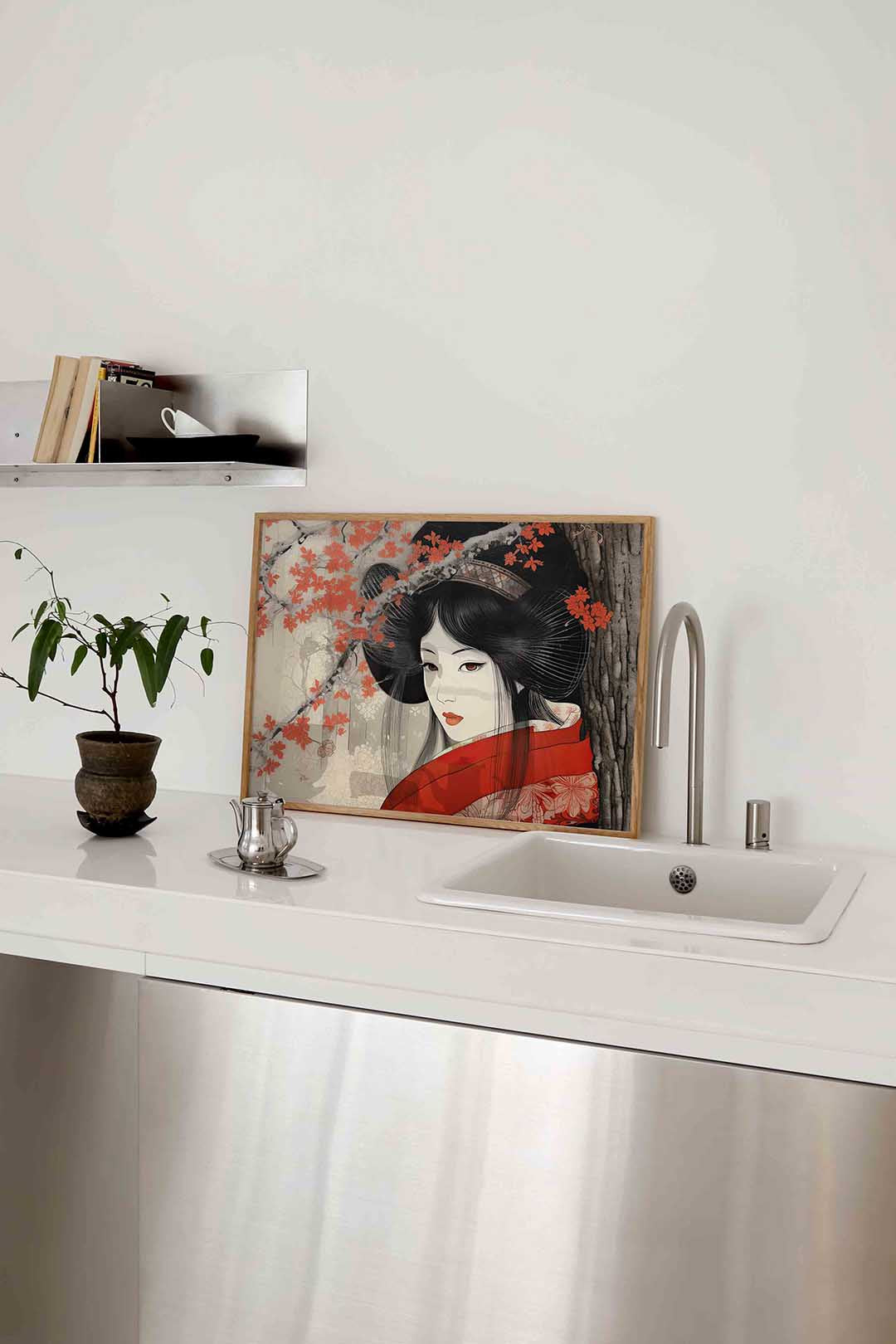 Vrouw met bloemen Poster