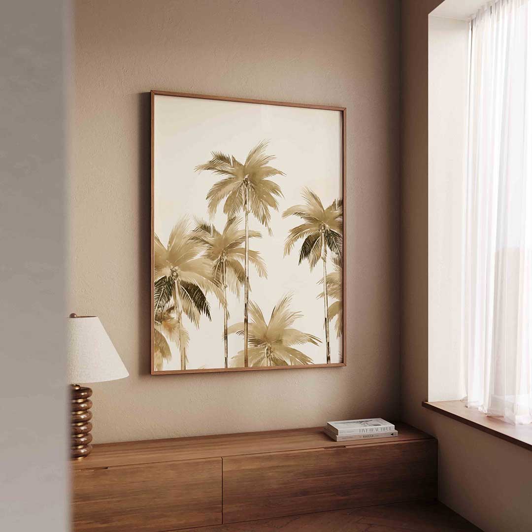 Palmboom silhouetten Poster