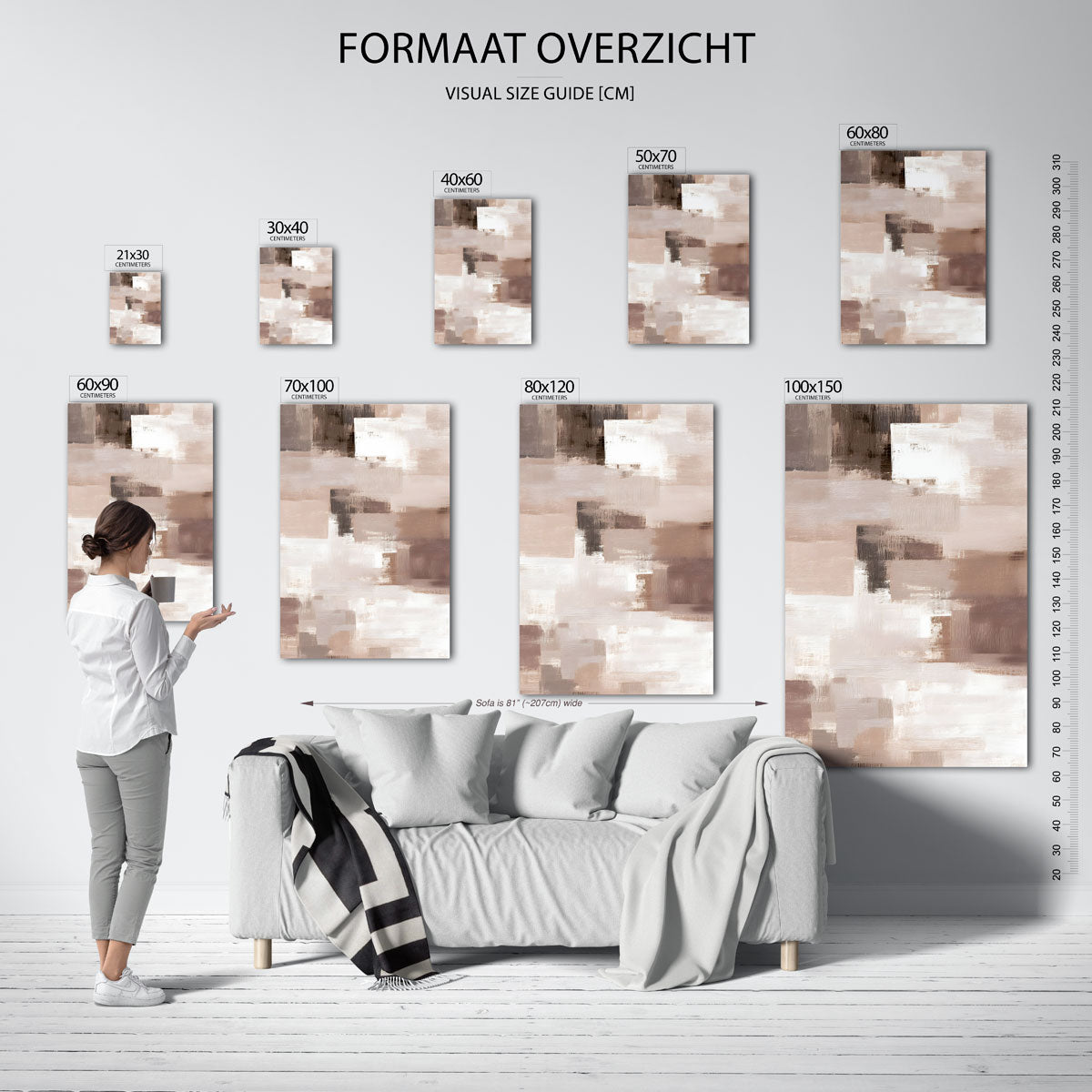 Abstracte beige vlakken Poster