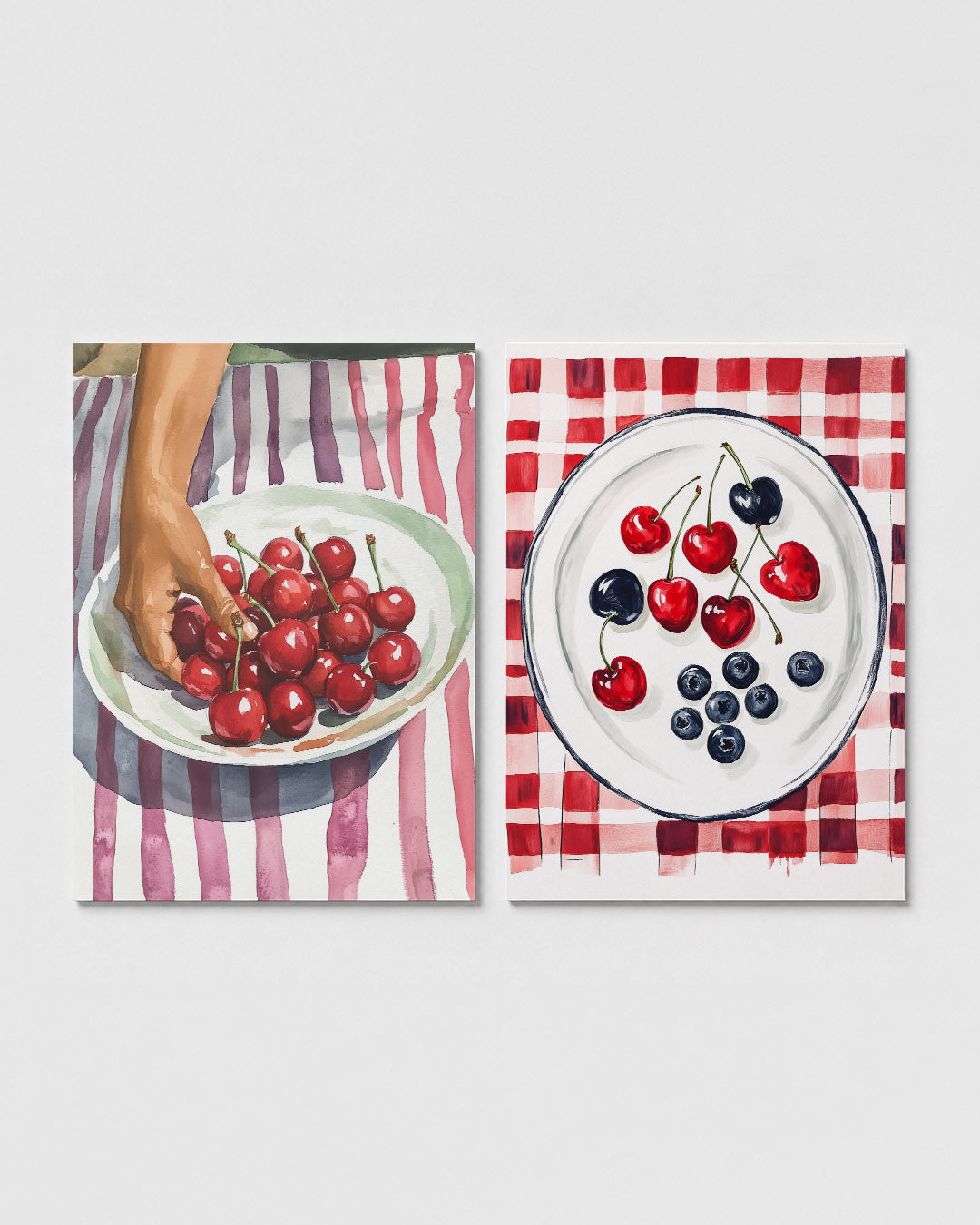 Kersen en strepen Posterset