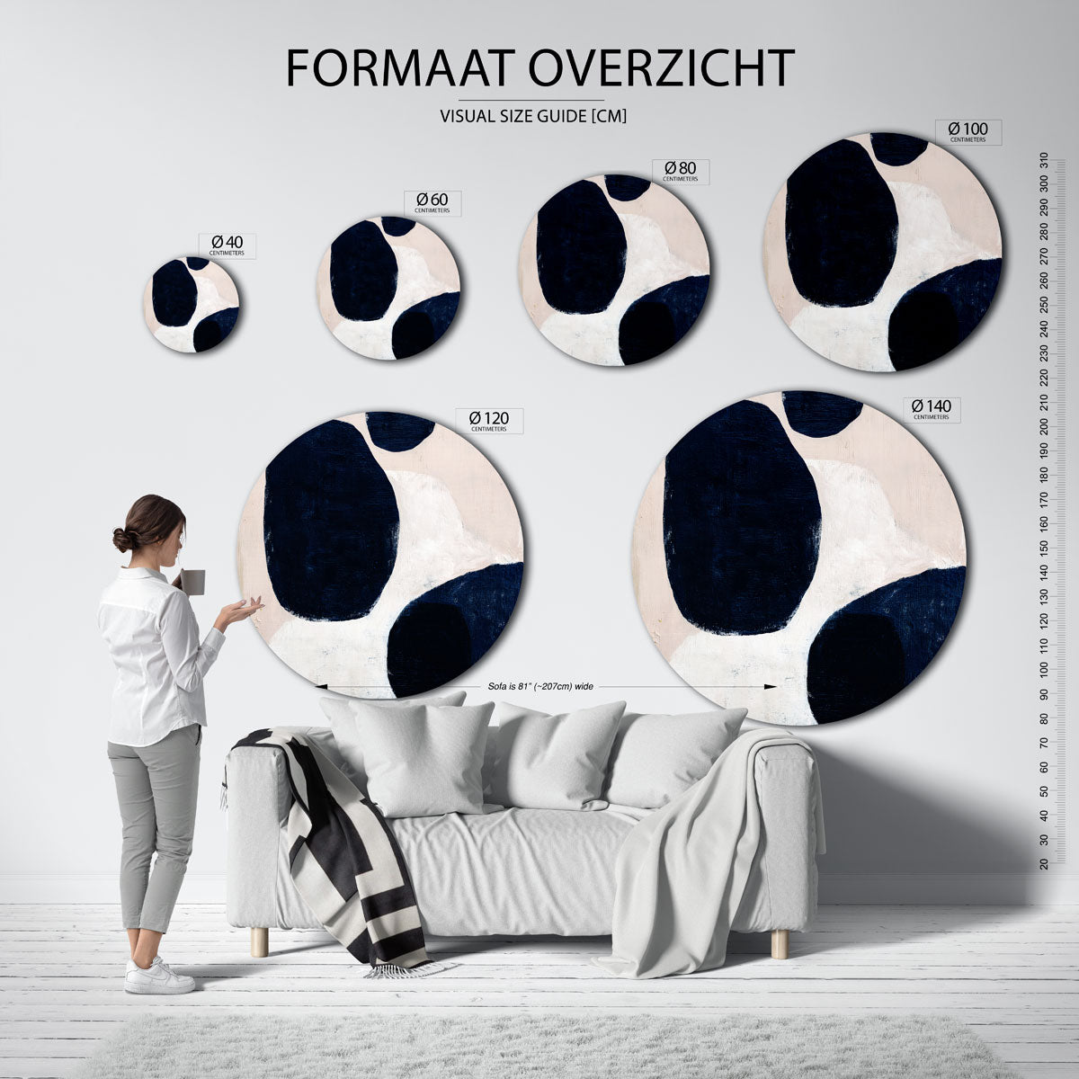 Abstracte vormen Muurcirkel