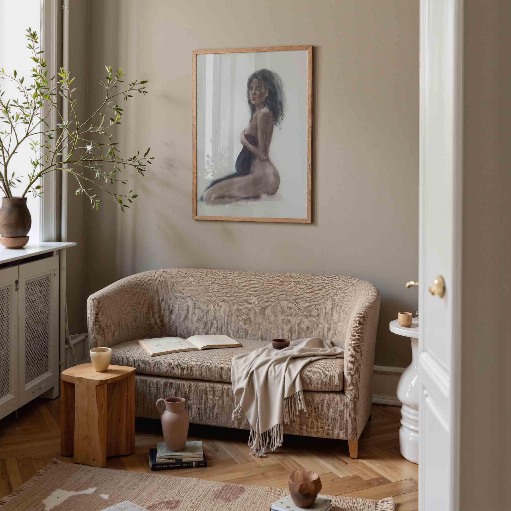 Zittende vrouw Poster