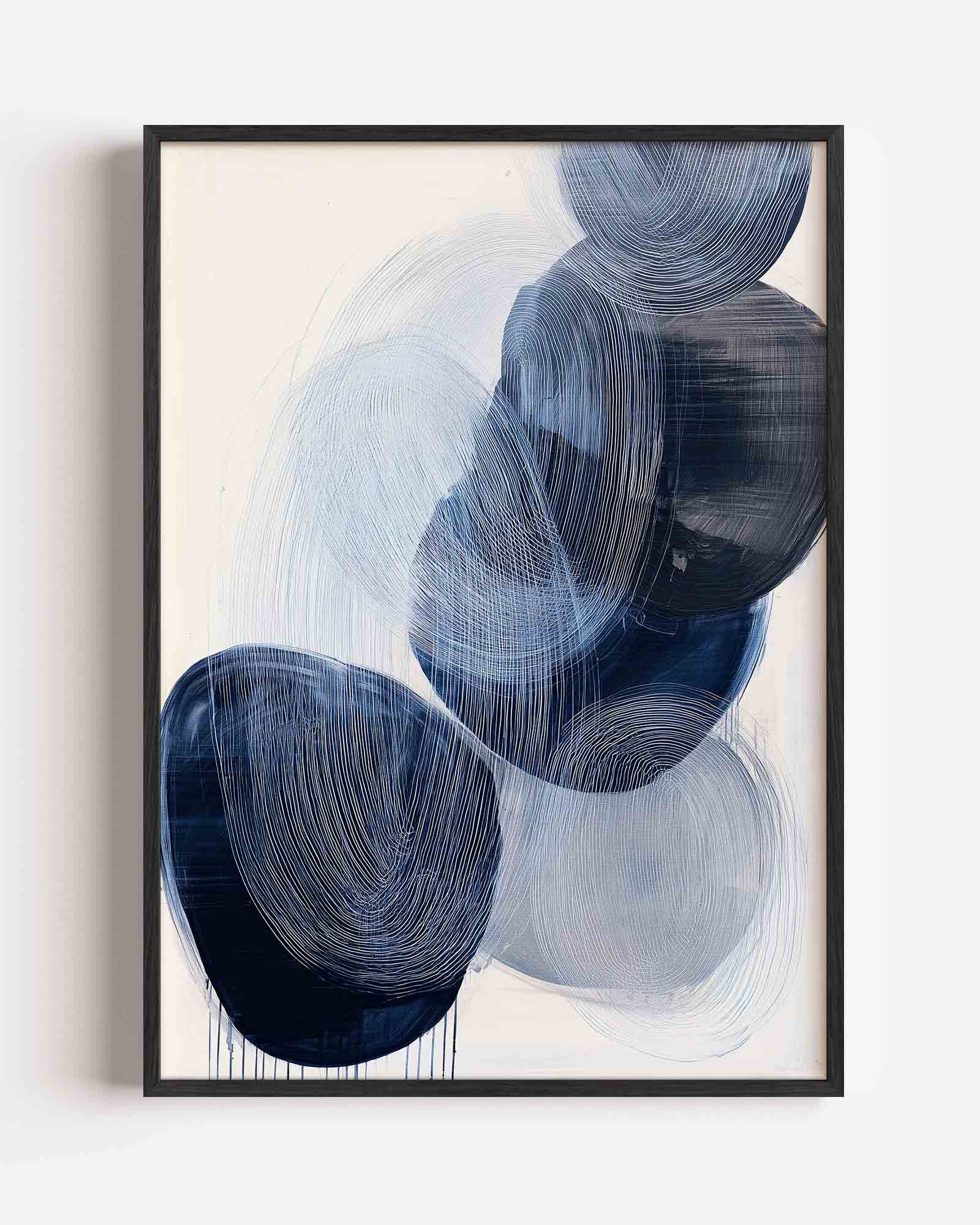 Abstracte blauwe vormen Poster