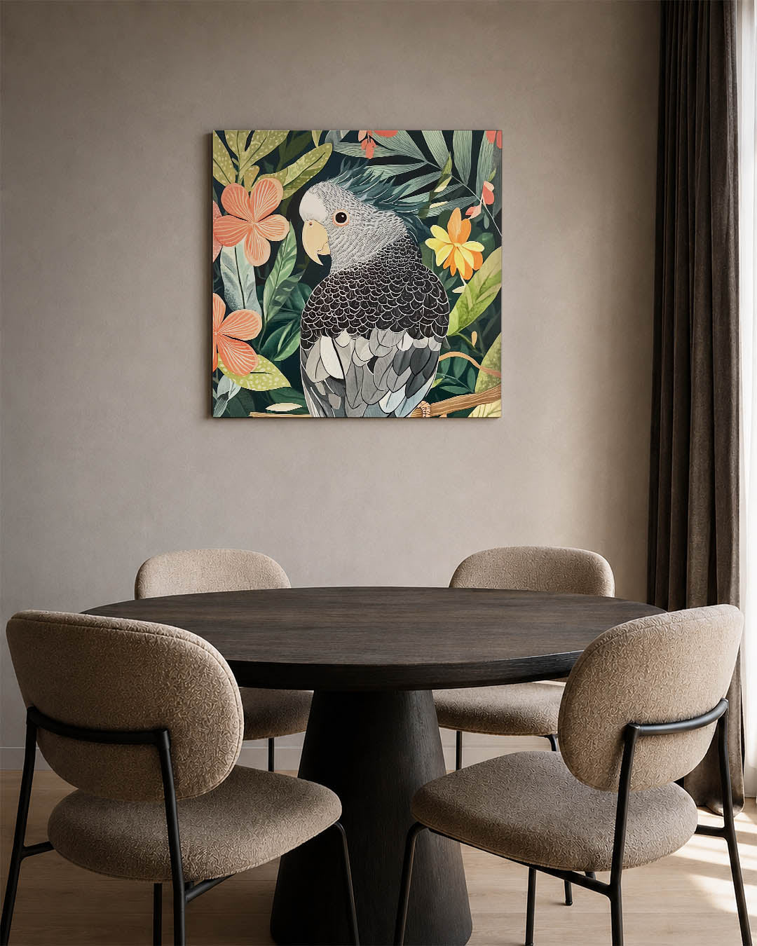 Vrolijke papegaai Kunstwerk