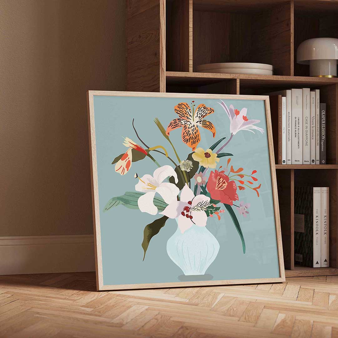 Bloemen in vaas Poster