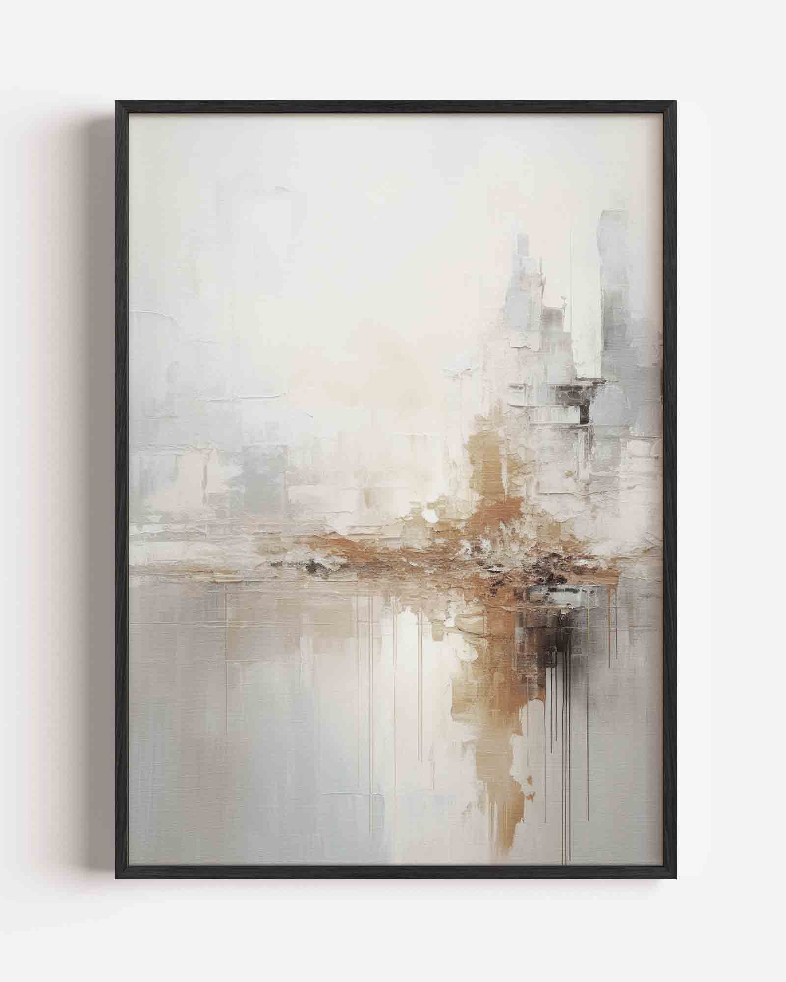 Abstracte beige en grijze Poster