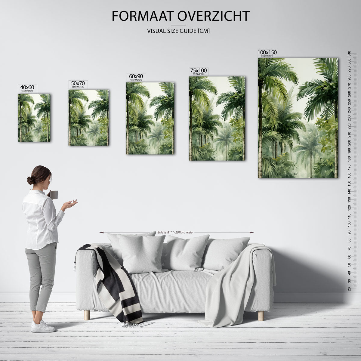 Tropische palmbomen Kunstwerk