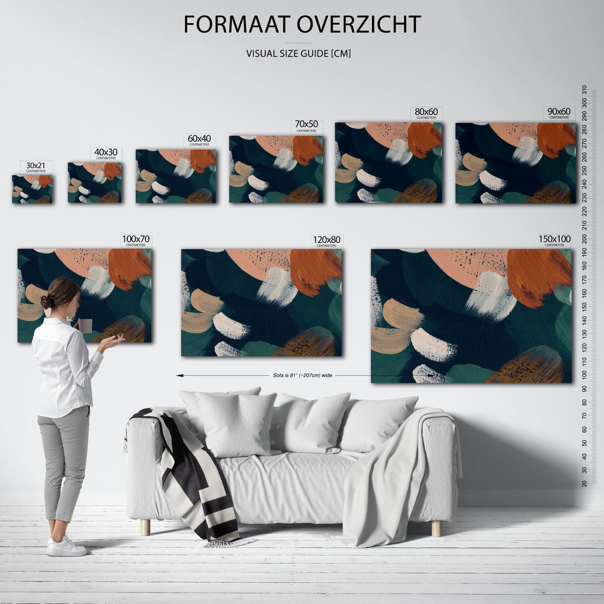 Abstracte penseelstreken Poster