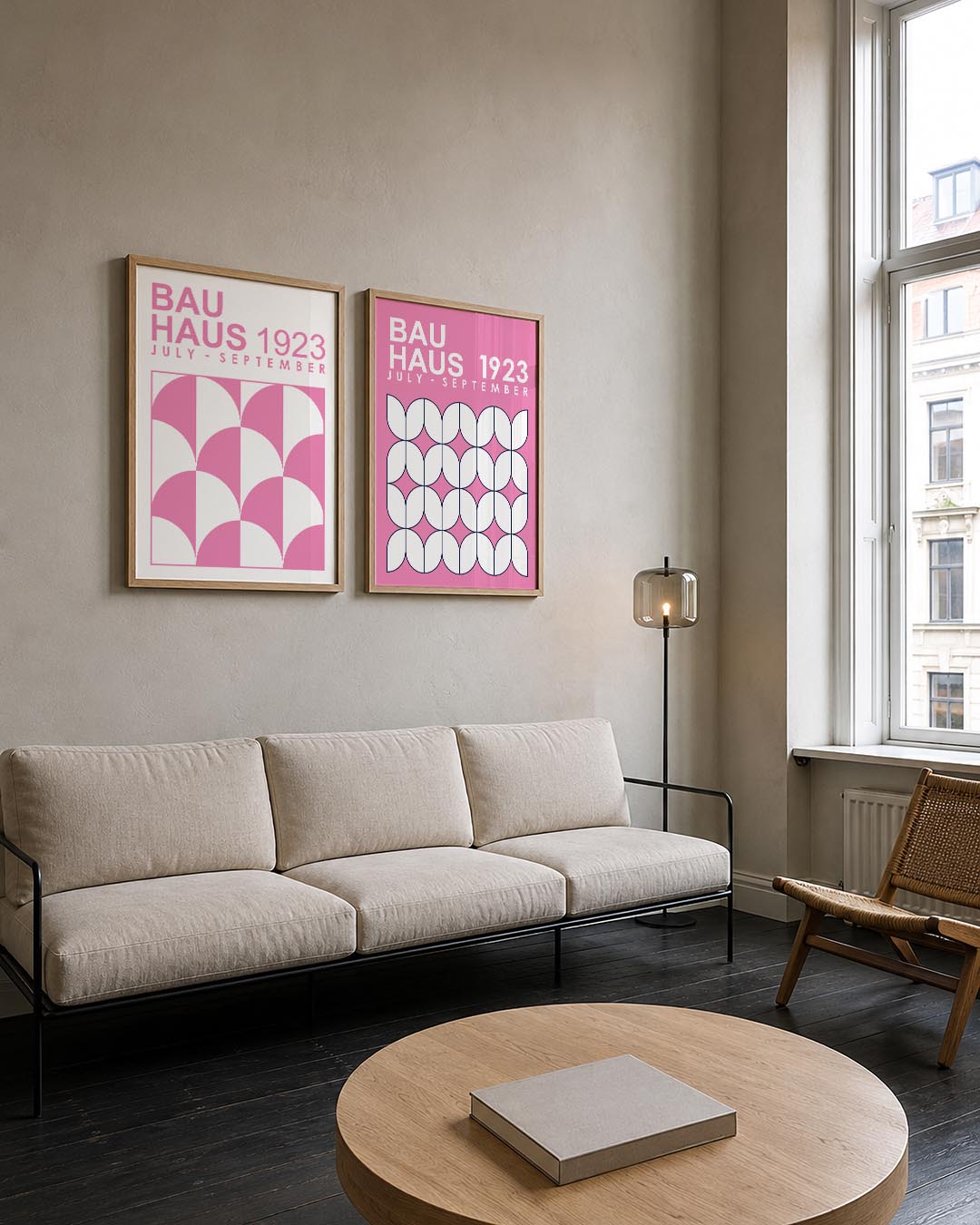Roze boogpatronen Posterset