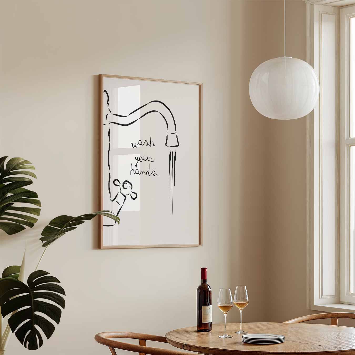 Stijlvolle Minimalistische Handenwas Poster-WallArtistic
