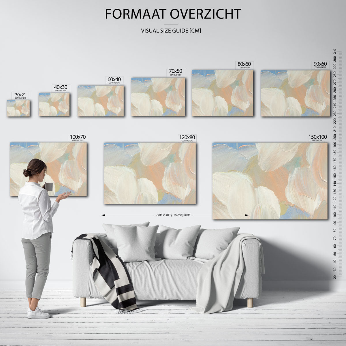 Abstracte penseelstreken Poster