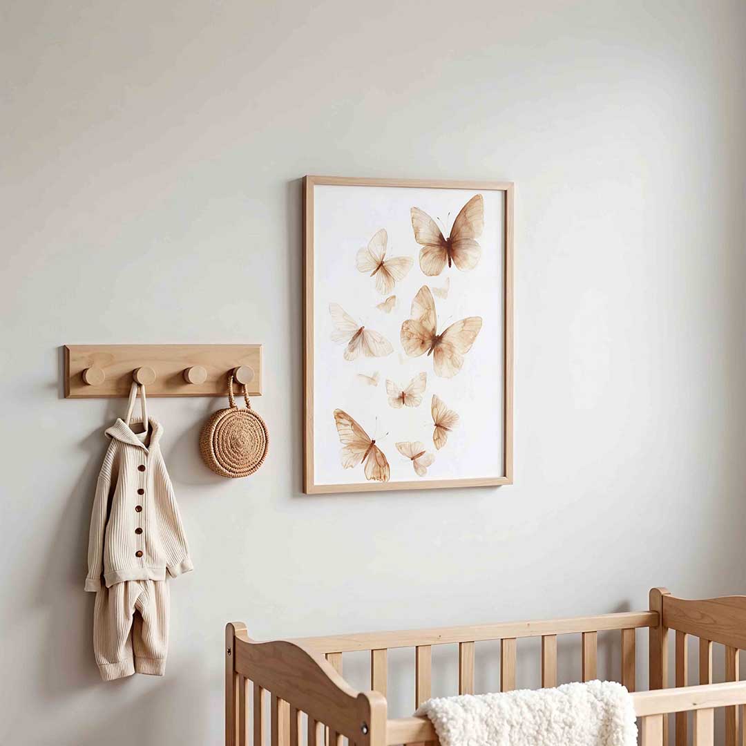 Vlinders in beige Poster