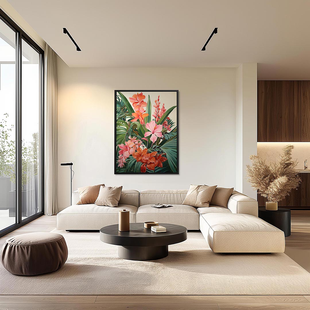 Bloemrijke botanische compositie Kunstwerk