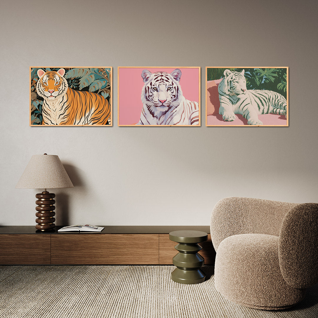 Tijger en bladeren Posterset