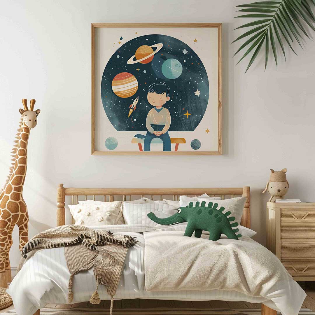 Kind met planeten Poster