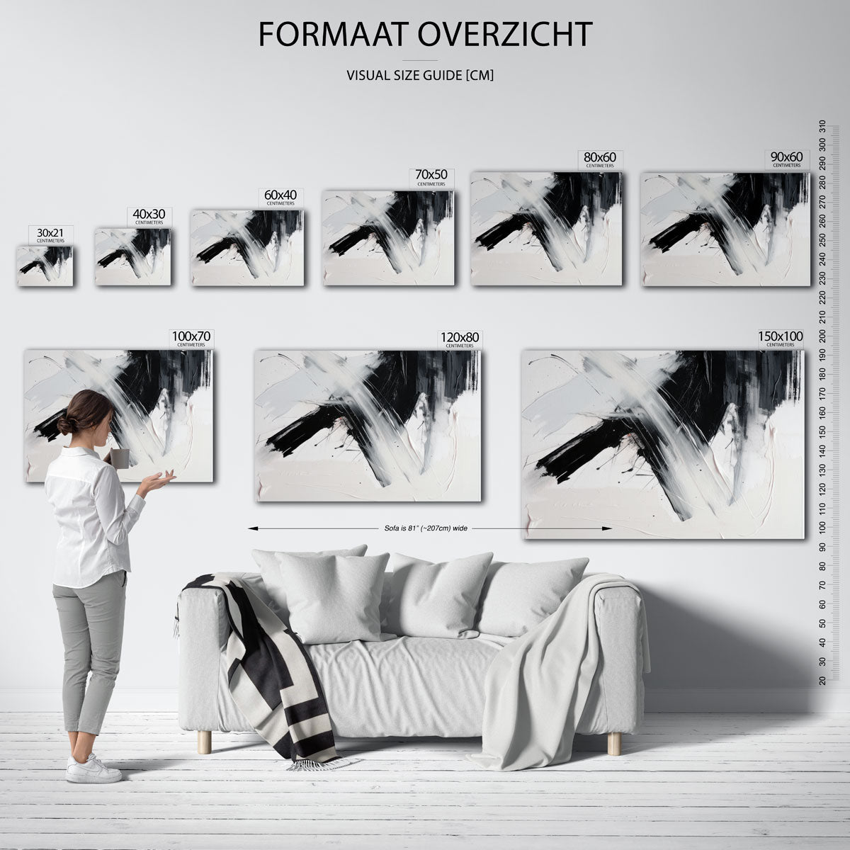 Zwart en wit abstracte Poster