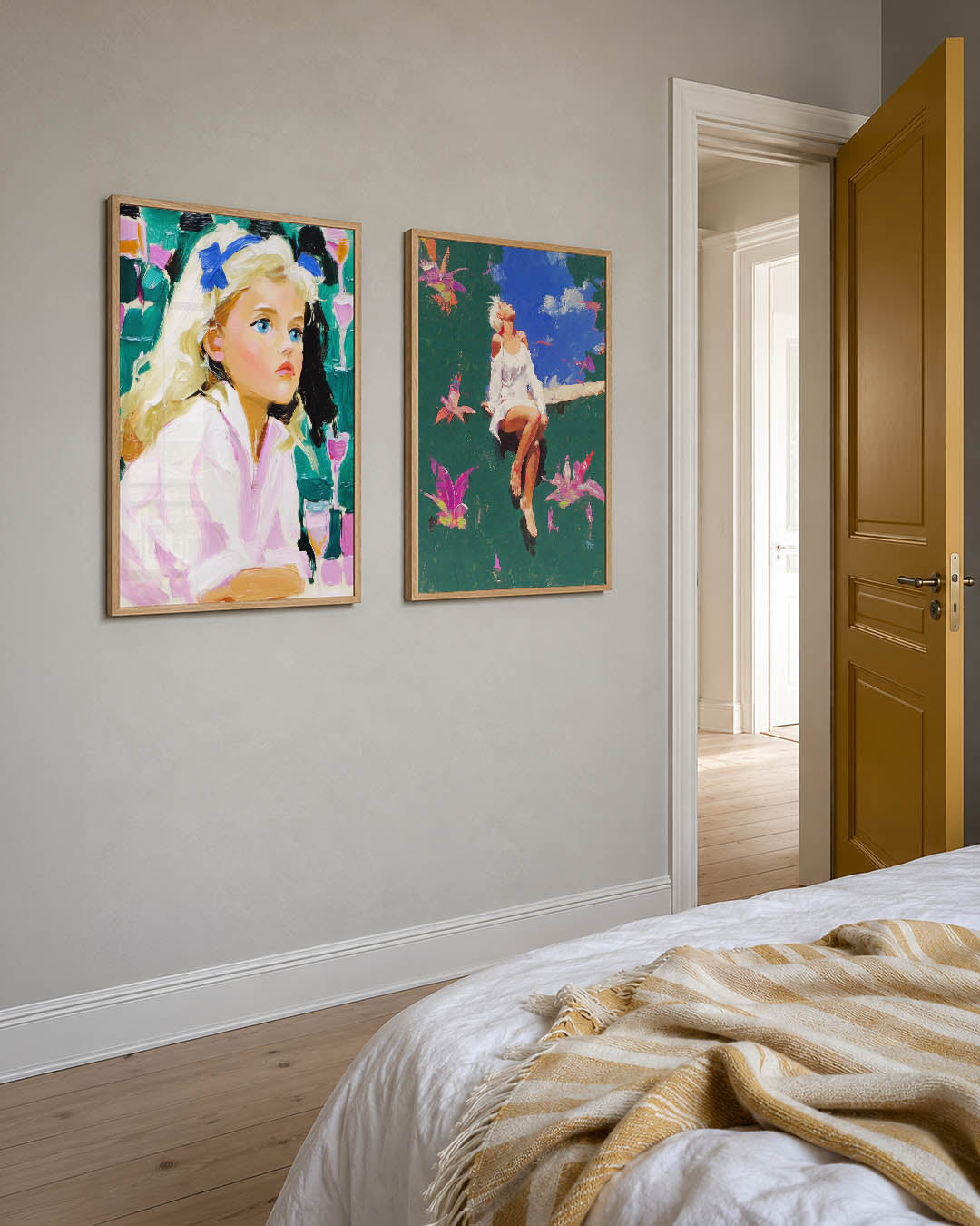 Kleurrijke portretuitdrukking Posterset