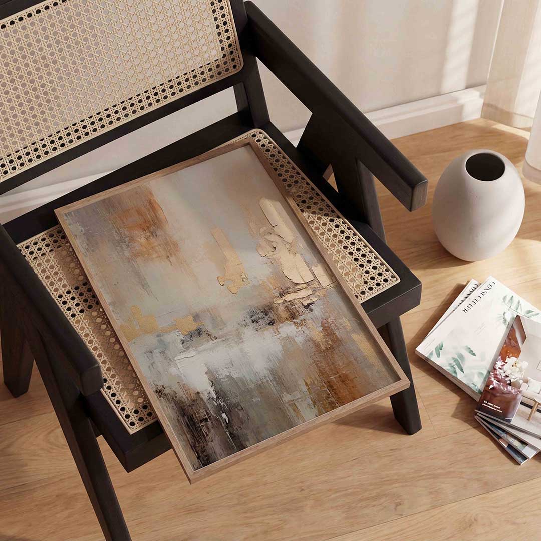 Abstracte beige en bruine textuur Poster