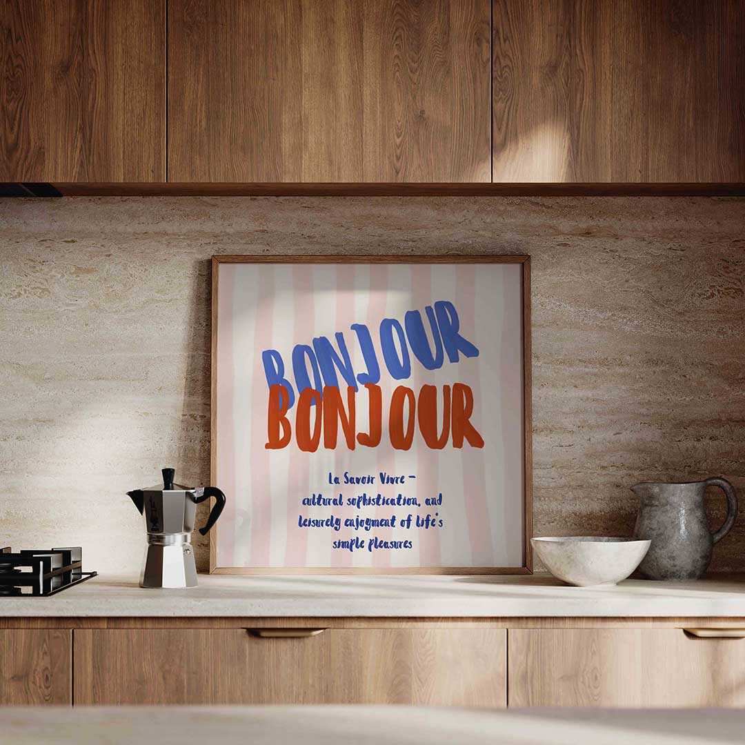 Bonjour tekst Poster