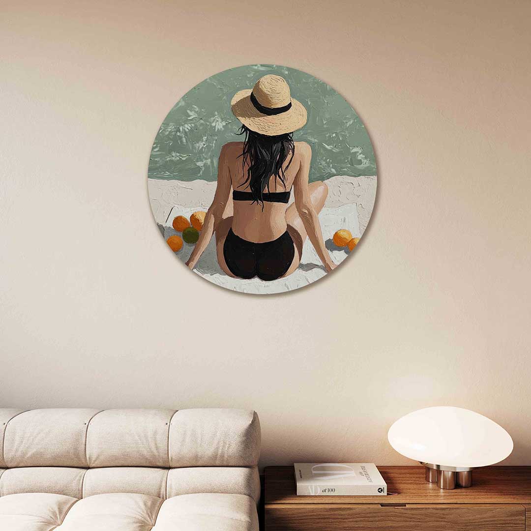 Zomerstrand vrouw Muurcirkel