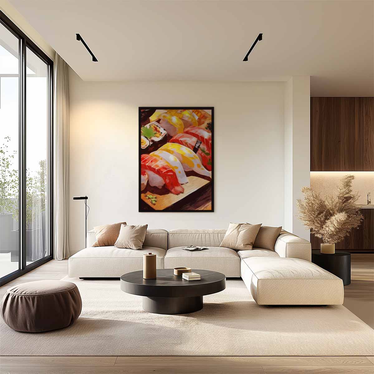 Kleurrijke Sushi Illustratie Kunstwerk-canvas-dibond-plexiglas-wanddecoratie-WallArtistic