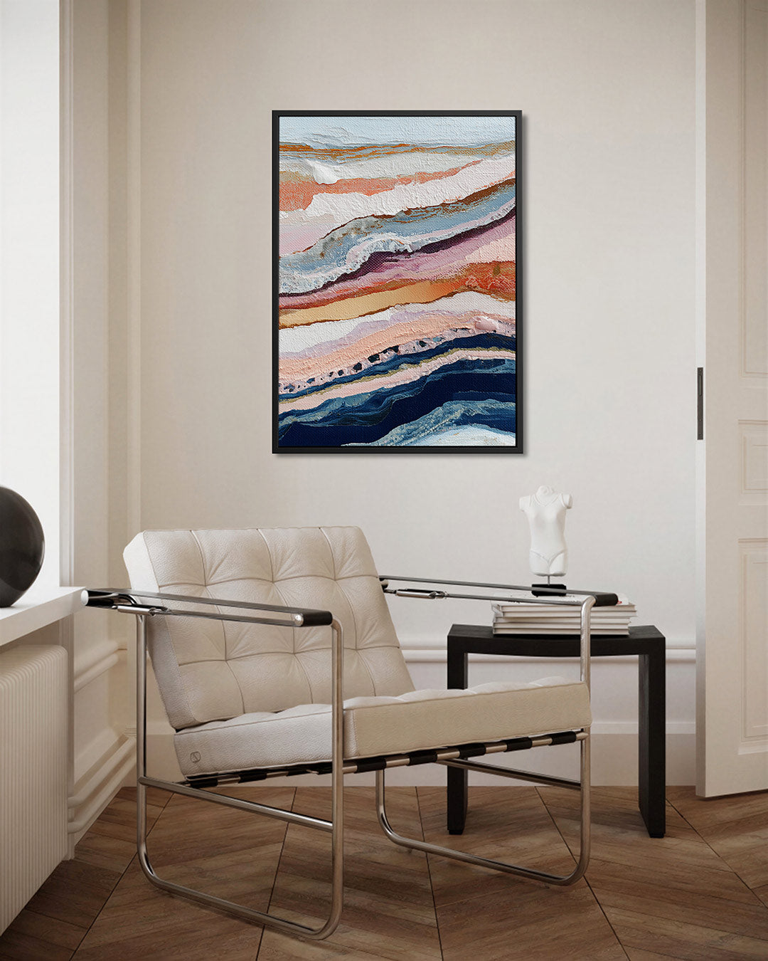 Gelaagde kleurencompositie Kunstwerk