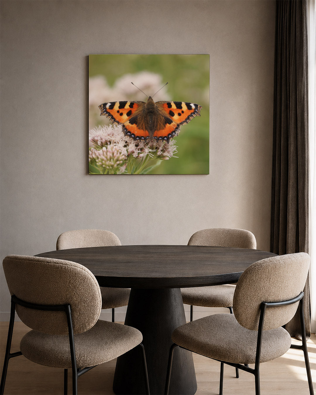 Vlinder op bloem Kunstwerk