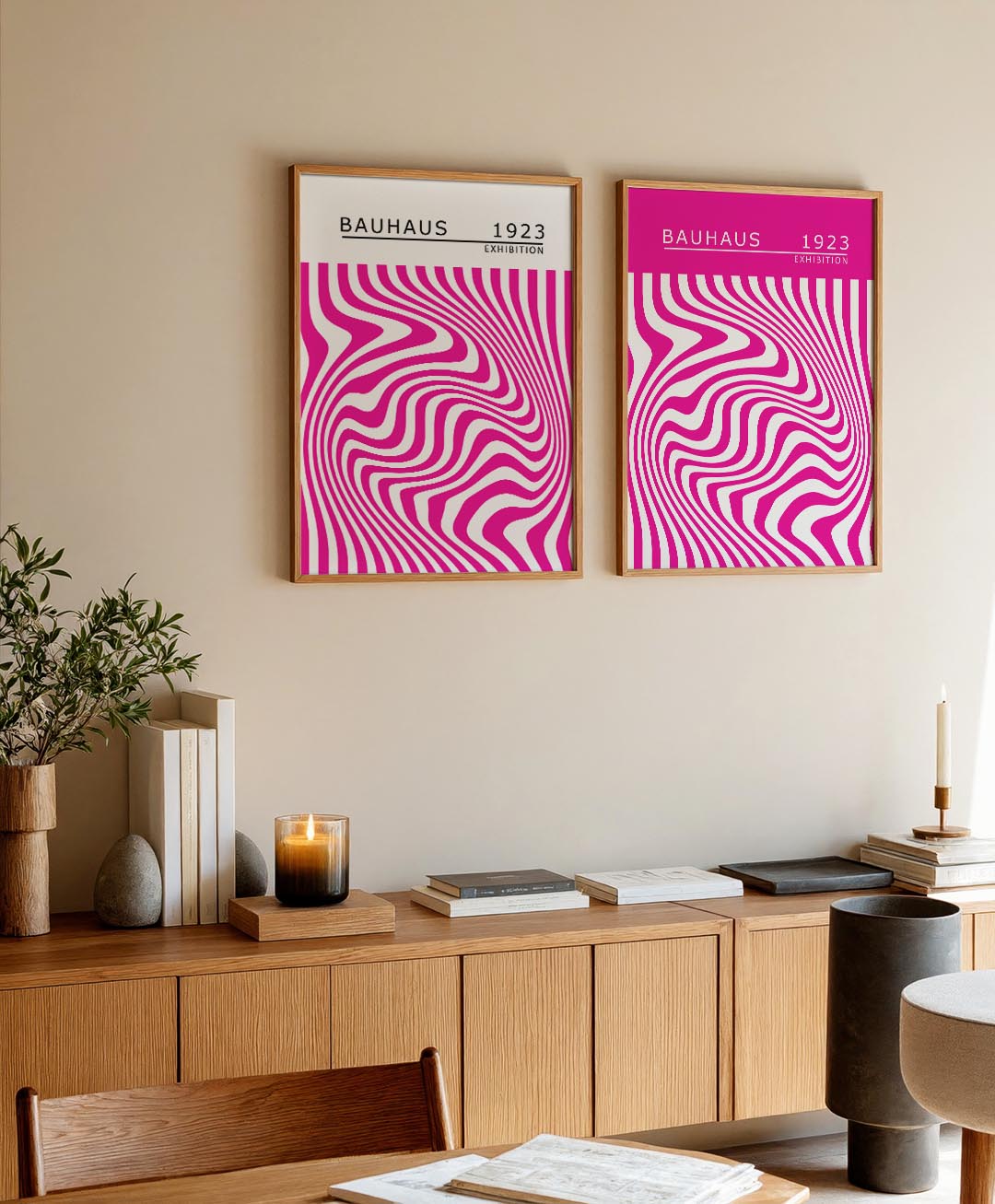 Golvend lijnenspel Posterset
