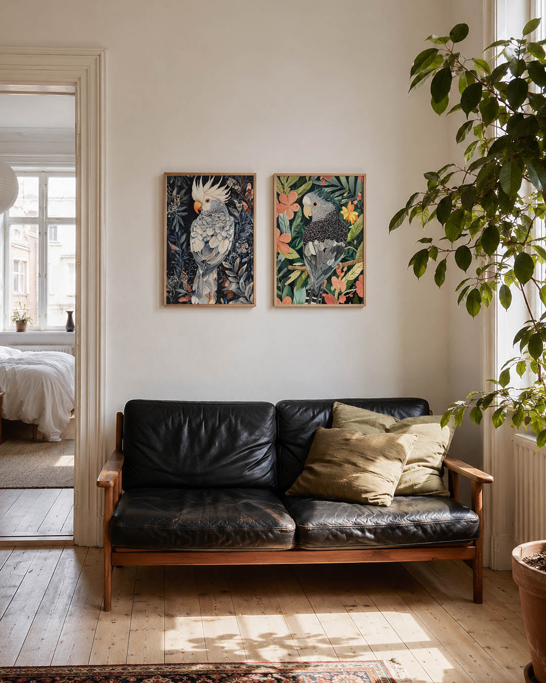 Vogel en bladeren Posterset
