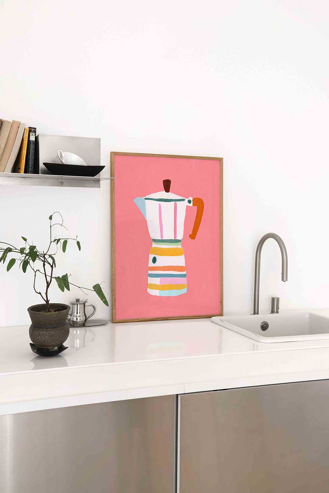 Gekleurde mokkapot Poster