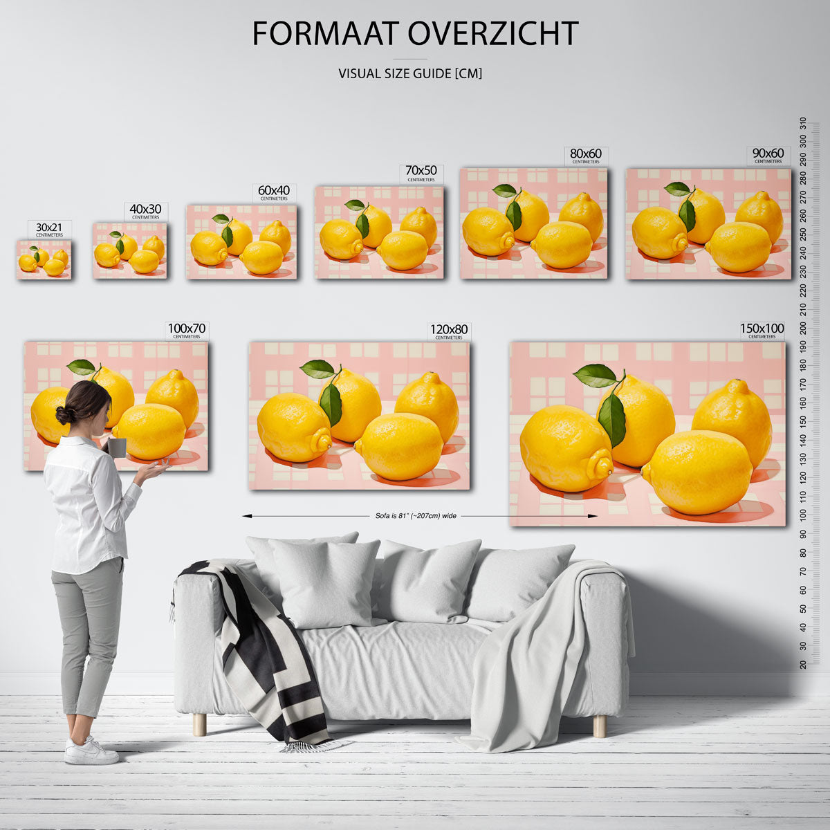 Citroenen op roze achtergrond Poster