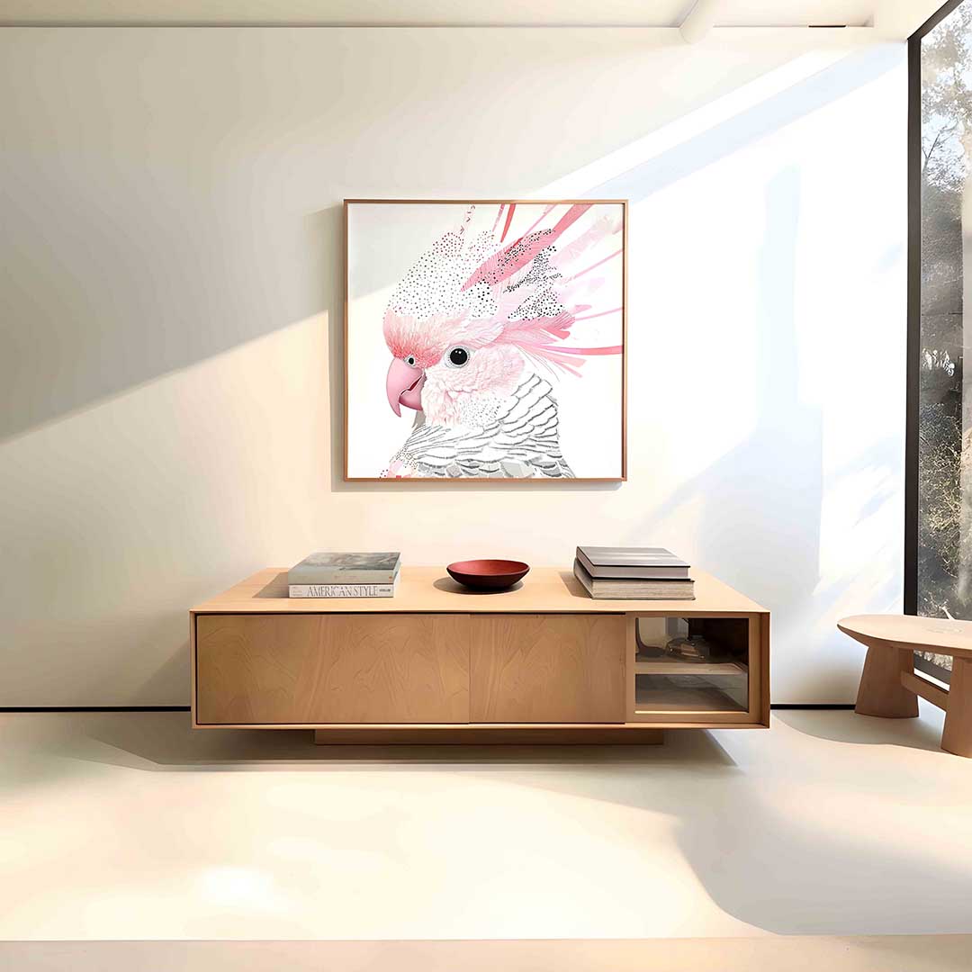 Roze vogel Poster
