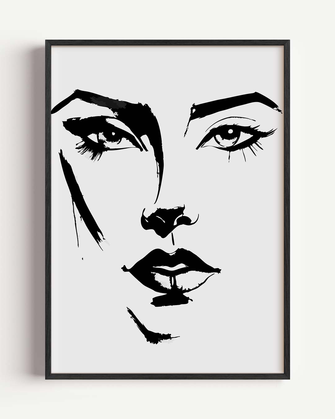 Elegante Vrouwengezicht Illustratie Poster-WallArtistic
