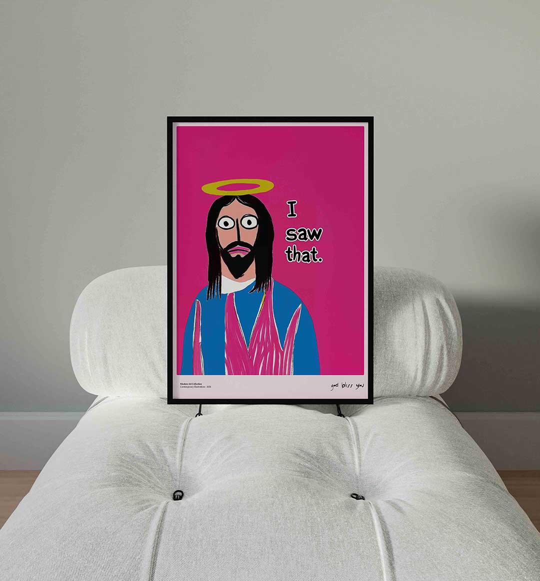 Figuur met aureool Poster