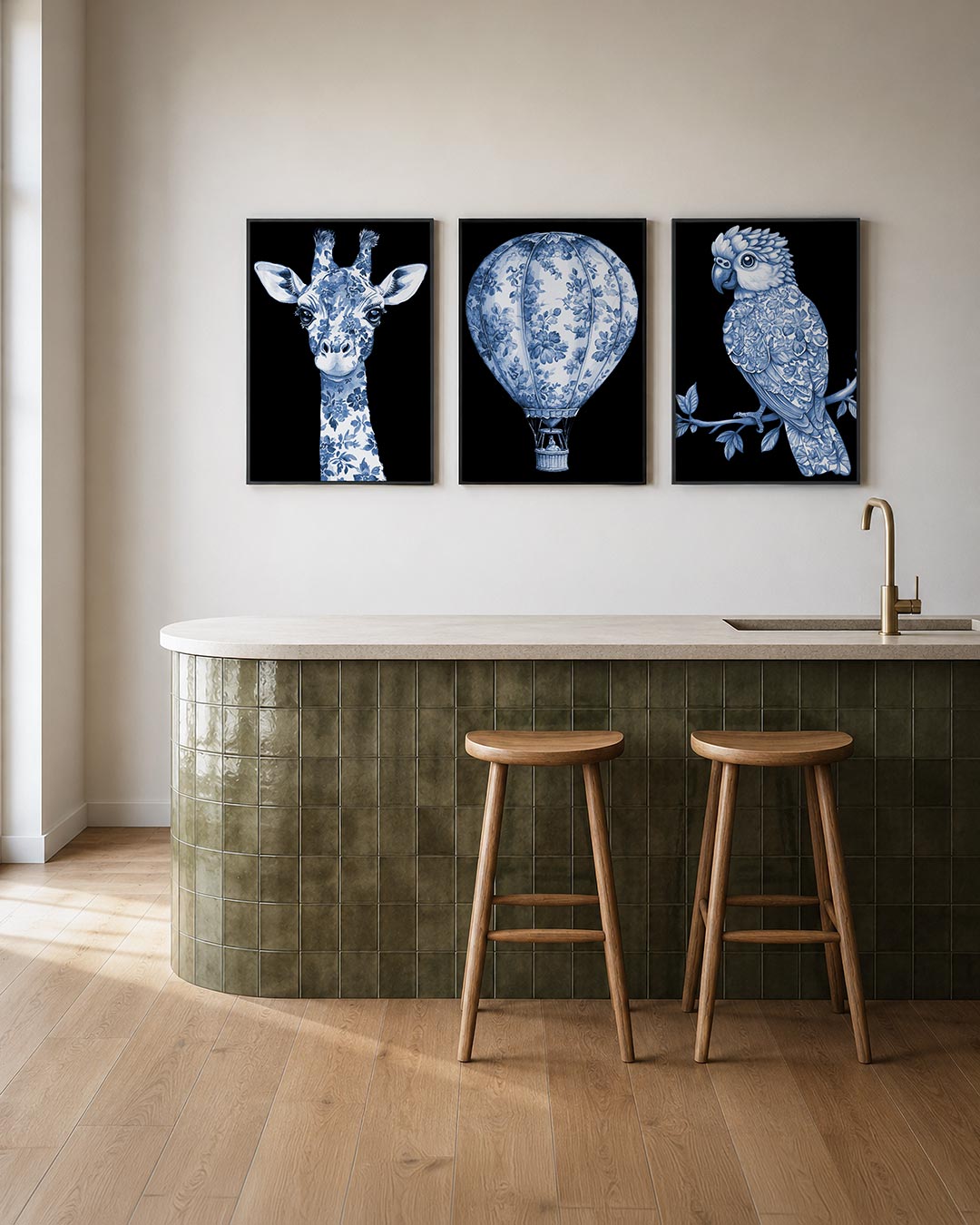 Floral giraffe Posterset