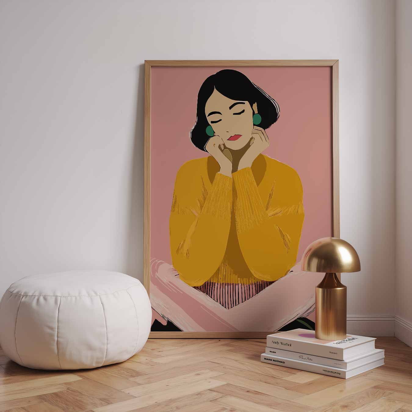 Dromerige Vrouwelijke Illustratie Poster-WallArtistic