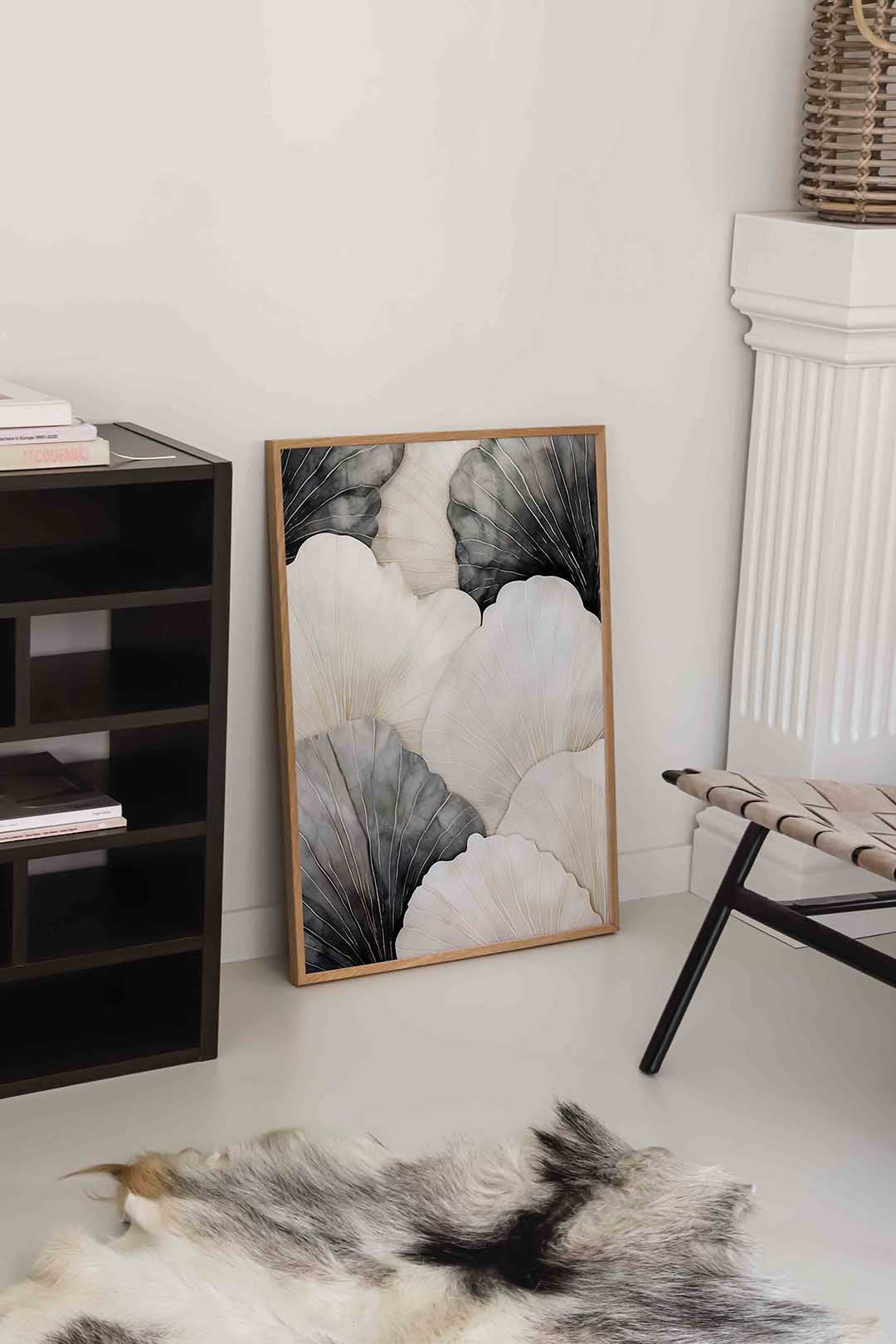 Bladvormen in zwart en wit Poster