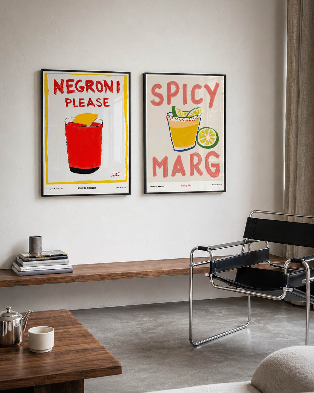 Vrolijke drankcompositie Posterset