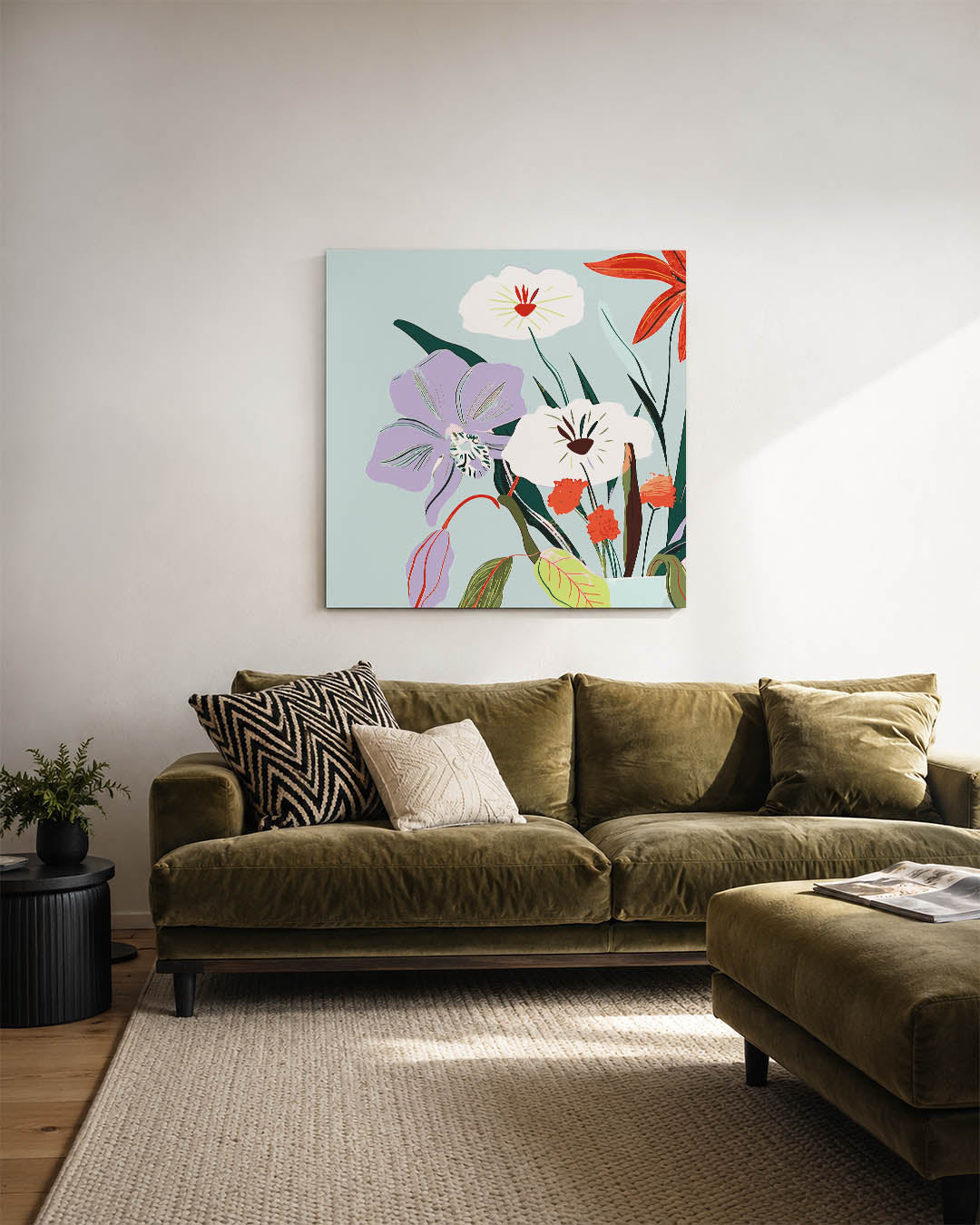 Bloemrijke compositie Kunstwerk