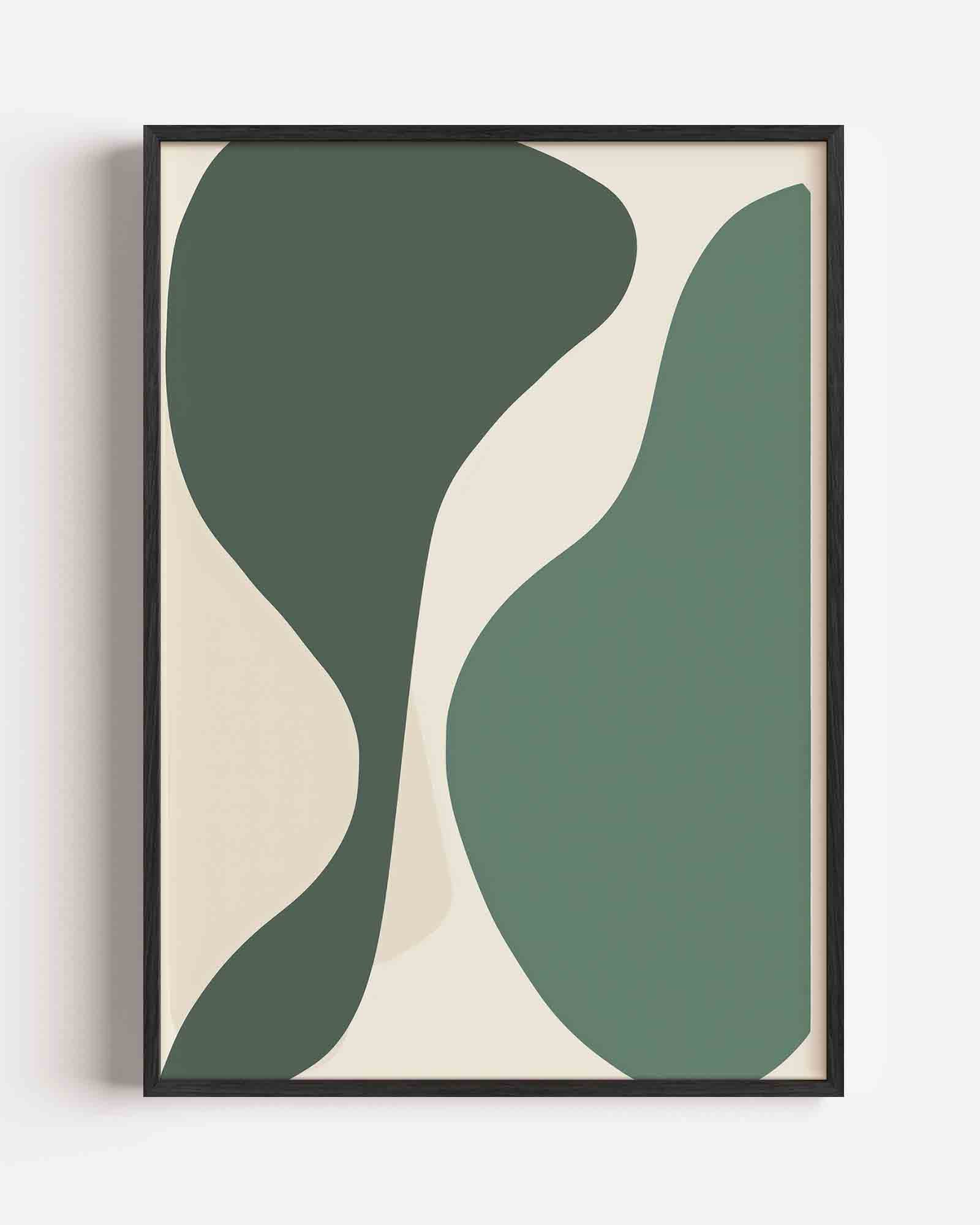 Abstracte groene vormen Poster