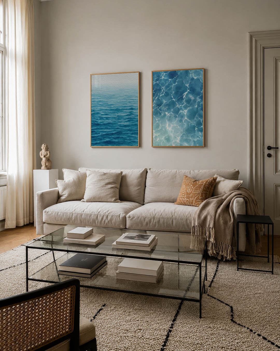 Golvend blauw Posterset